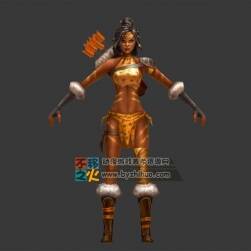 女 戰(zhàn)士 弓箭 豹紋 模型