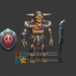 骷髏 士兵 刀盾 模型