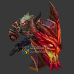英雄聯(lián)盟LOL 弗雷爾卓德之心 布隆 屠龍勇士 帶動(dòng)作3D模型