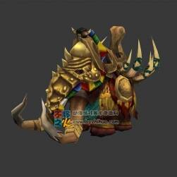 身披金甲的大象坐騎 Max模型 三邊面