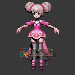 小喬 粉裙子 皮膚 模型