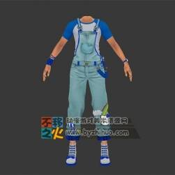 三個(gè)男體kitty背帶褲時(shí)裝模型