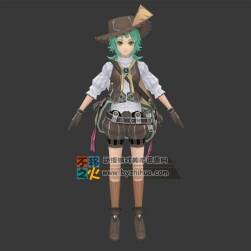 卡通 少女 牛仔 朋克模型